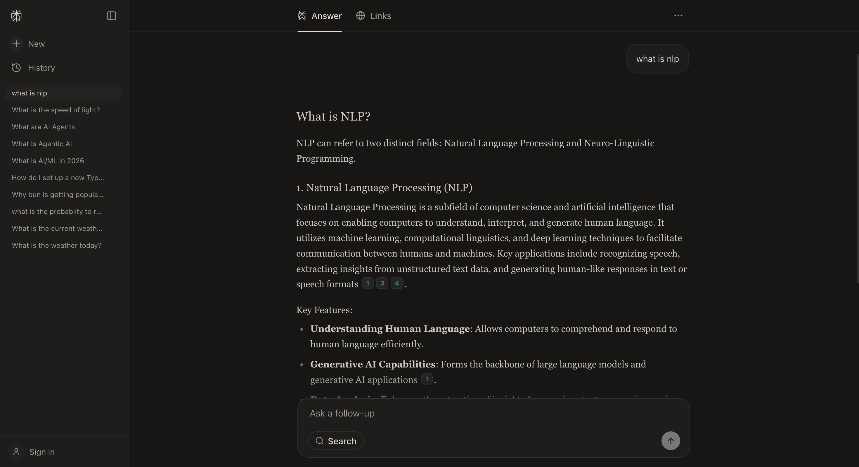 Perplexity Clone screenshot